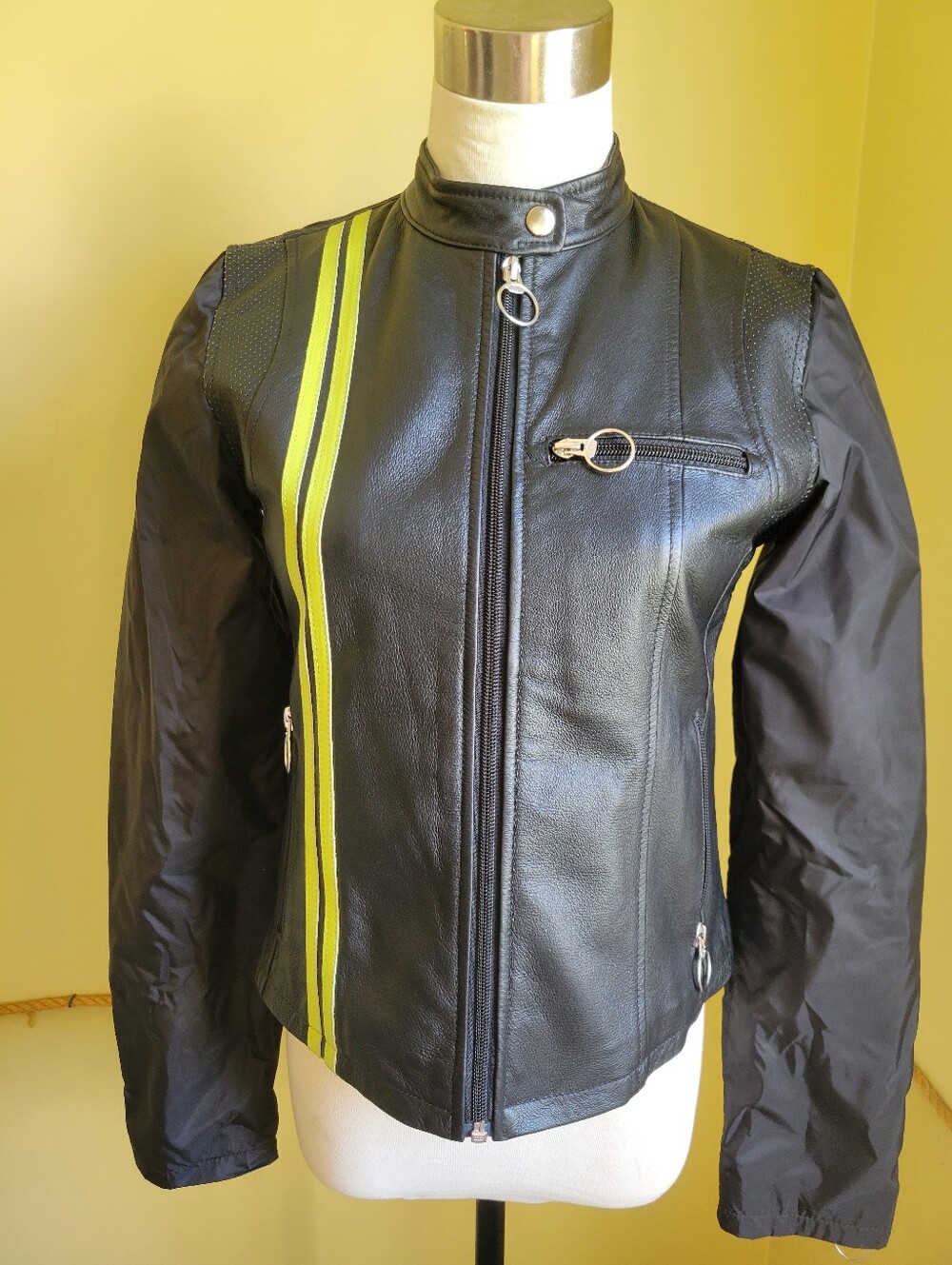 Women’s Vintage Wilson's Leather/ Nylon Maxima Moto Jacket Size S
